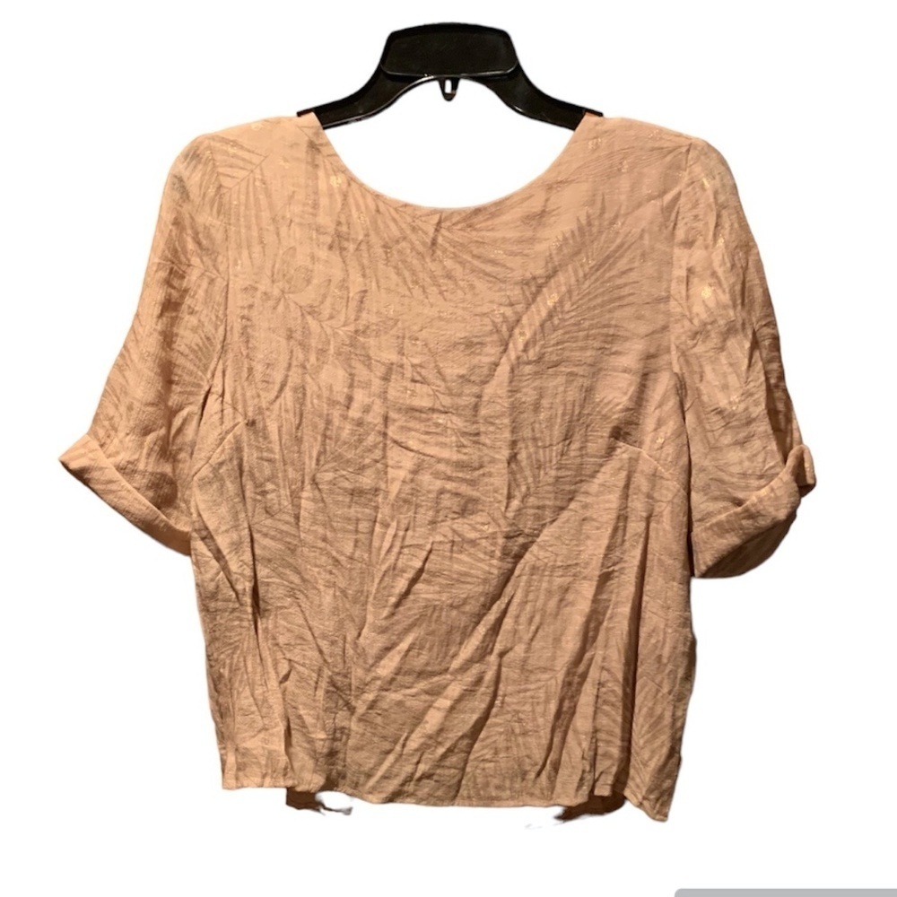 FRNCH Paris Short Sleeve Blouse in Nude Small NWT